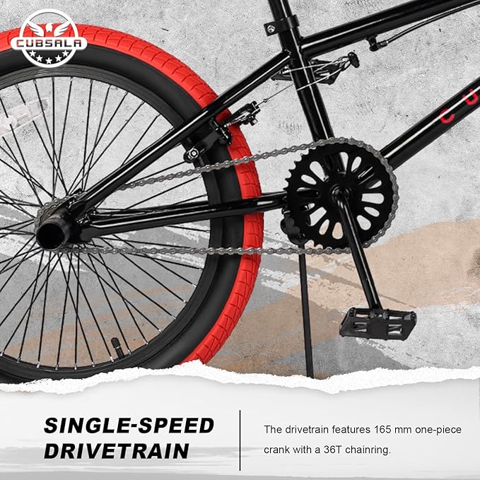 Freestyle BMX Bike, 18 20 Inch Kids Bicycle for 5-13 Years Old Kids and Beginner Level Rider, Multiple Colors