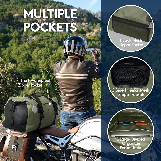 Haimont Waterproof Duffel Bag Roll-top Dry Duffel Bag with Quick-fixed Straps for Motorcycling, Rafting, Boating, SUP, Kayaking, Travel, 50L/70L