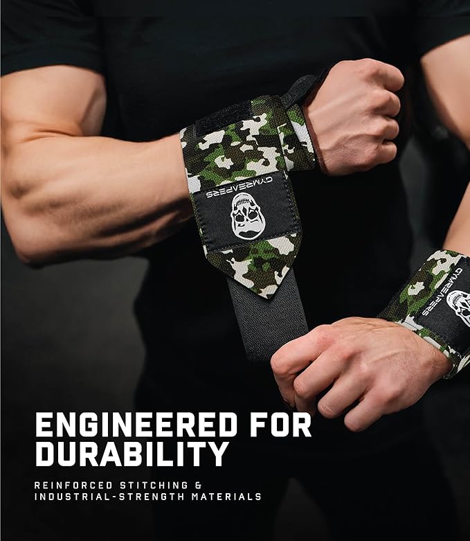 Gymreapers Weightlifting Wrist Wraps (IPF Approved) 18" Professional Quality Wrist Support with Heavy Duty Thumb Loop - Best Wrap for Powerlifting Competition, Strength Training, Bodybuilding
