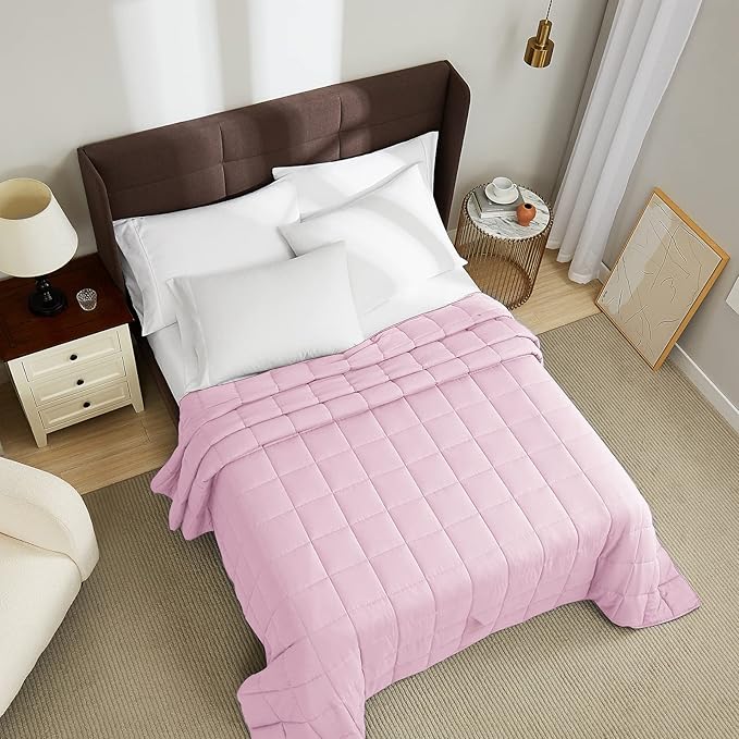 L'AGRATY Weighted Blanket - 88"x104" 20lbs Cooling Breathable Heavy Blanket Microfiber Material with Glass Beads for Adult All-Season Summer Fall Winter Soft Thick Comfort