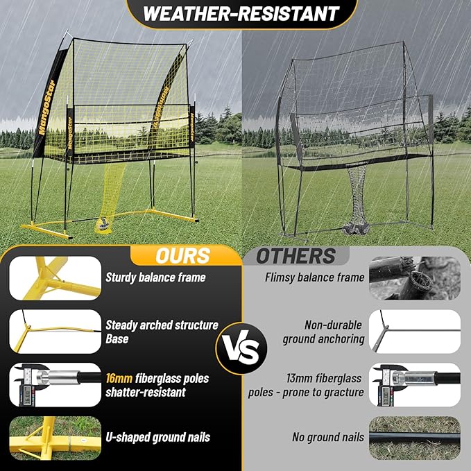 Mangostar Volleyball Training Equipment, Volleyball Net System with Freely Height-Adjustable for Backyard, Volleyball Practice Net for Serving Setting Spiking, Easy Set Up for Indoor and Outdoor Use