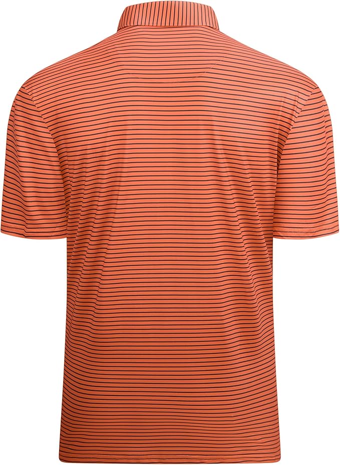 Esabel.C Jacquard Golf Shirts for Men Moisture Wicking Short Sleeve Performance Dry Fit Active Mens Polo Shirts