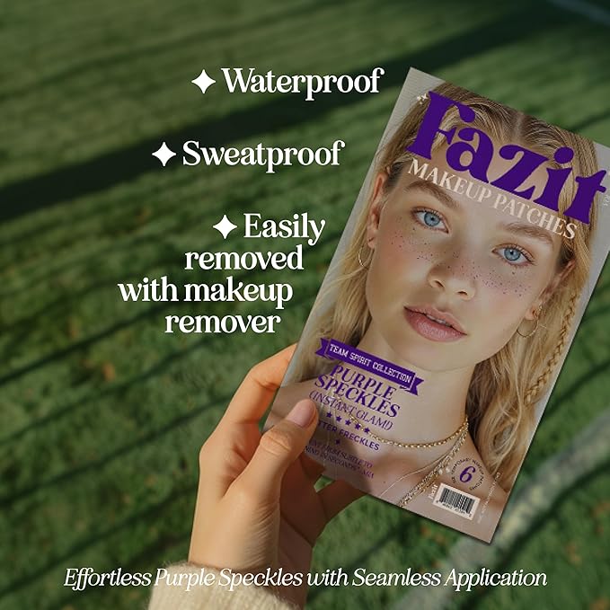 Fazit Makeup Patches - Face Makeup Patches - Beauty Face Makeup - Purple Speckles - Waterproof Purple Speckles - Temporary Face Purple Speckles For Women - 6 count