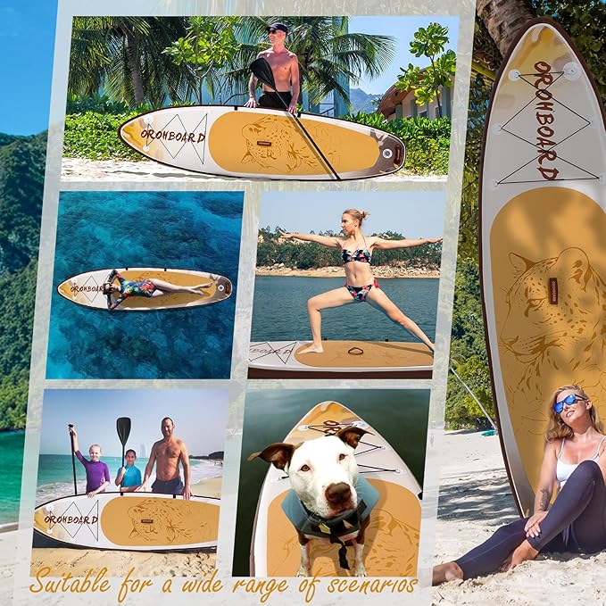 10’6/11’6 Inflatable Stand Up Paddle Board with Premium Paddleboards Accessories, Wide Stable Designed SUP Paddleboard for Adults & Youth.