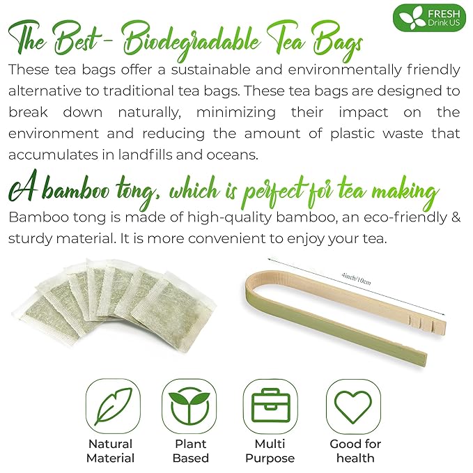 FreshDrinkUS, Premium 35 Parsley Leaf Tea Bags, 100% Natural & Pure from Parsley Leaves. Loose Leaf Parsley Herbal Tea. Made with Natural Material Tea Bags. No Sugar, No Caffeine, No Gluten, Vegan.