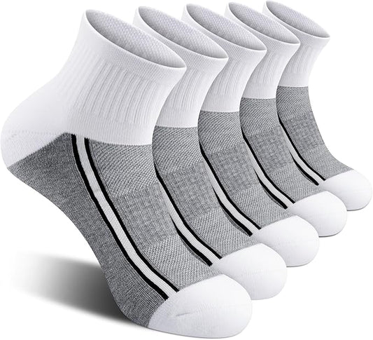 Gonii men ankle socks for men athletic running Cushion Quarter Socks 5 Pairs