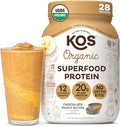 KOS Organic Plant Based Protein Powder, Chocolate Peanut Butter - Delicious Vegan Protein Powder Meal Replacement - Keto Friendly, Gluten Free, Dairy Free & Soy Free - 2.4 lbs, 28 Servings