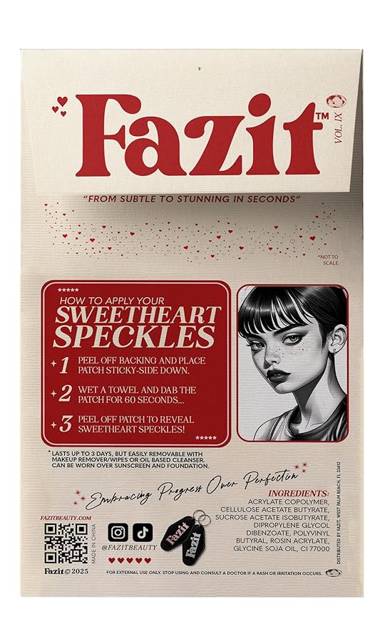 Fazit Makeup Patches - Sweetheart Speckles - Face Glitter Makeup Speckles - Glow Up Makeup Patches - Face Glitter Speckles Patches - Cute Glitter Makeup Accessories For Women - 6 count