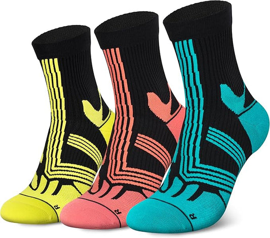 Hylaea Quarter Athletic Running Socks No Blister, Cushion Moisture Wicking Socks for Cycling Sport