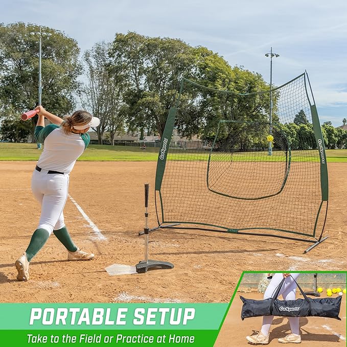 GoSportsGoSports Team Tone 7' x 7' Baseball & Softball Practice Hitting & Pitching Nets in Team Colors