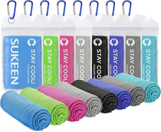 Sukeen Cooling Towel,Instant Evaporative Cooling for Sports,Yoga,Golf,Gym,Neck,Workout and More(40”x 12”)