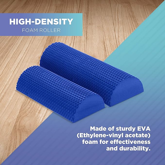 Bean Products High-Density EVA Foam Rollers | Deep Tissue Massager | Myofascial Release Textured Bumps | 18” Half Roller | Made in The USA
