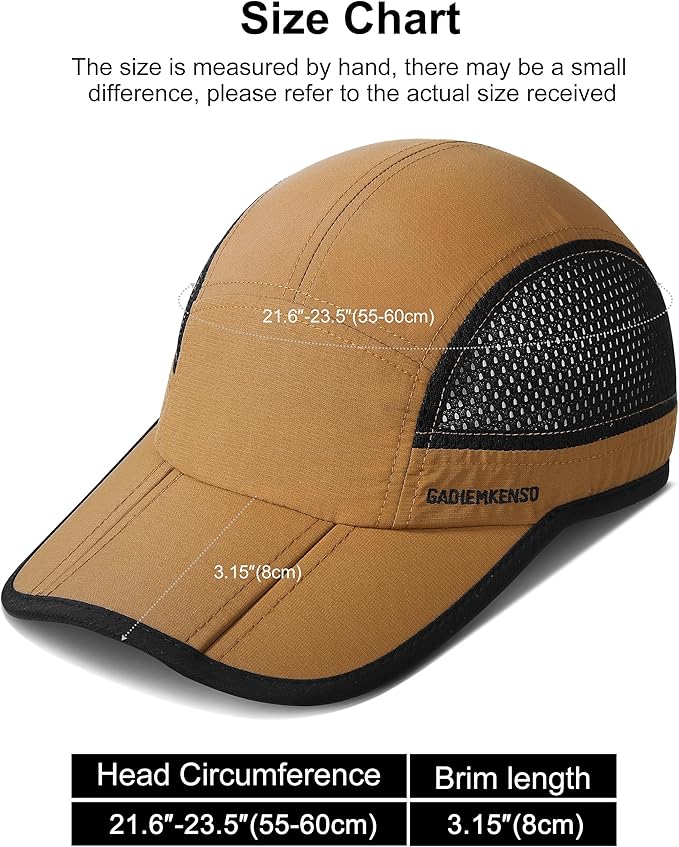 GADIEMKENSD Mens Folding Outdoor Hat Long Brim UPF 50+ Sun Protection