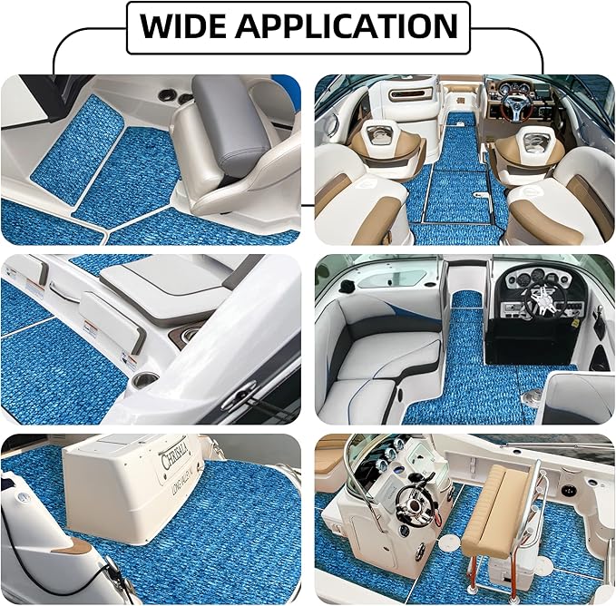 FOCEAN Boat Flooring EVA Foam Boat Decking Faux Teak Marine Flooring Boat Mat Boat Carpet Sheet for Motorboat RV Yacht Kayak Surfboard, 94.5"x 47.2"/35.4"/23.6"/15.7"