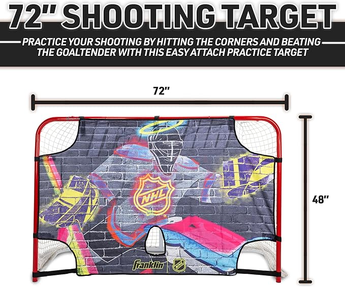 Franklin Sports NHL Street Hockey Goalie Shooting Target - Shooter Tutor Hockey Goal Practice Target - Street Hockey Net Goalie Target - Easy Attach Targe