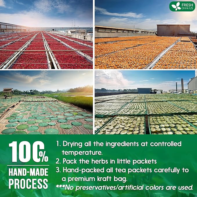 FRESHDRINKUS, 20 Packs of Oil Reducing Tea, Oil Cleansing for Liver, 10 Herbal Ingredients, Traditional Recipe Tea for Liver, 100% Natural, Easy Brewing, Steep Repeatedly