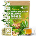 FreshDrinkUS, Super Soursop Herbal Tea – 40 Tea Bags | Soursop, Ginger, Turmeric, Lemongrass, Cinnamon, Black Pepper & Peppermint | Caffeine-Free, Natural Flavor, Plant-Based Blend | Sugar-Free
