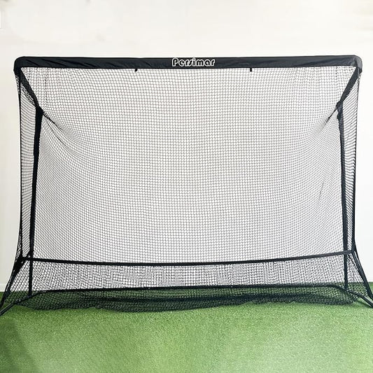 Golf Cage Practice Hitting Net,10x7ft Heavy Steel Frame with 2 Net Side Barriers,for Backyard Driving Chipping Swing Training, Home Range for Indoor& Outdoor.