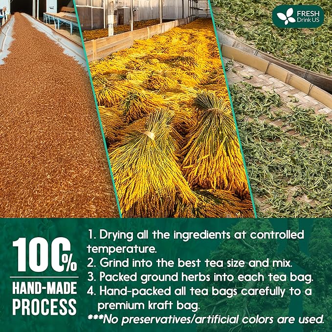 FreshDrinkUS, StrongerLungs 40 Tea Bags - Mullein Leaf, Ginseng, Elderberry, Ginger & Thyme - Supports Lung Cleanse, Congestion Relief & Mucus Detox - Caffeine-Free & All-Natural