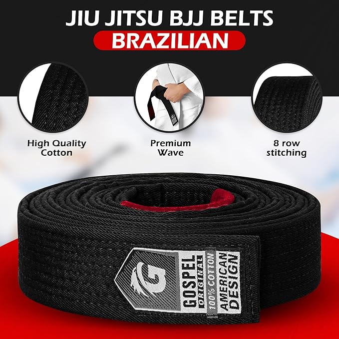 GOSPEL Vintage Series BJJ Belt for Men & Women | Brazilian Jiu Jitsu Belt with Vintage Colors