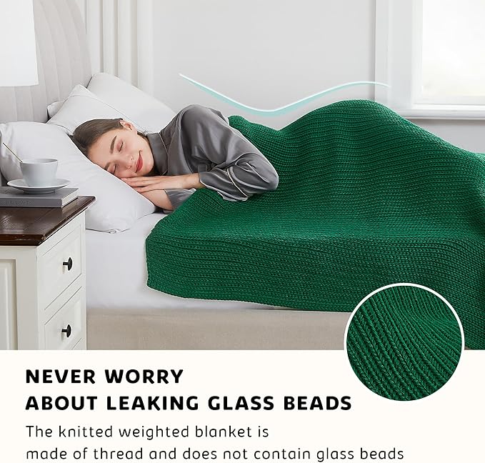 L'AGRATY Knitted Weighted Blanket - 60"x80" 15lbs Cooling Chunky Knit Heavy Blanket for Adults Braided Crochet Throw Thick Cable Yarn Knit Decorative No Beads Evenly Weighted Machine Washable