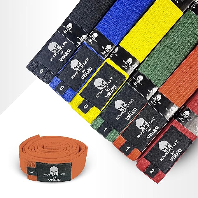 Karate Belt, All-Purpose Martial Arts Belt, Judo, Taekwondo Belt, Durable MMA Color Rank TKD Belt Size 0-6.