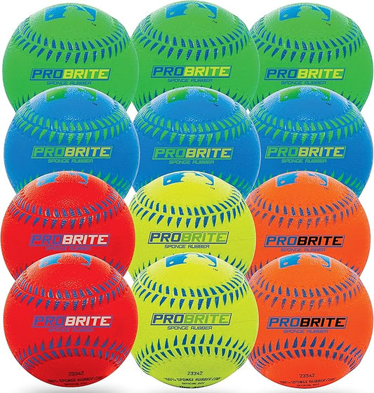 Franklin Sports - Pro Brite - Neon Rubber Teeball - MLB - Youth Tball - Baseball + Softball - Indoor & Outdoor Use