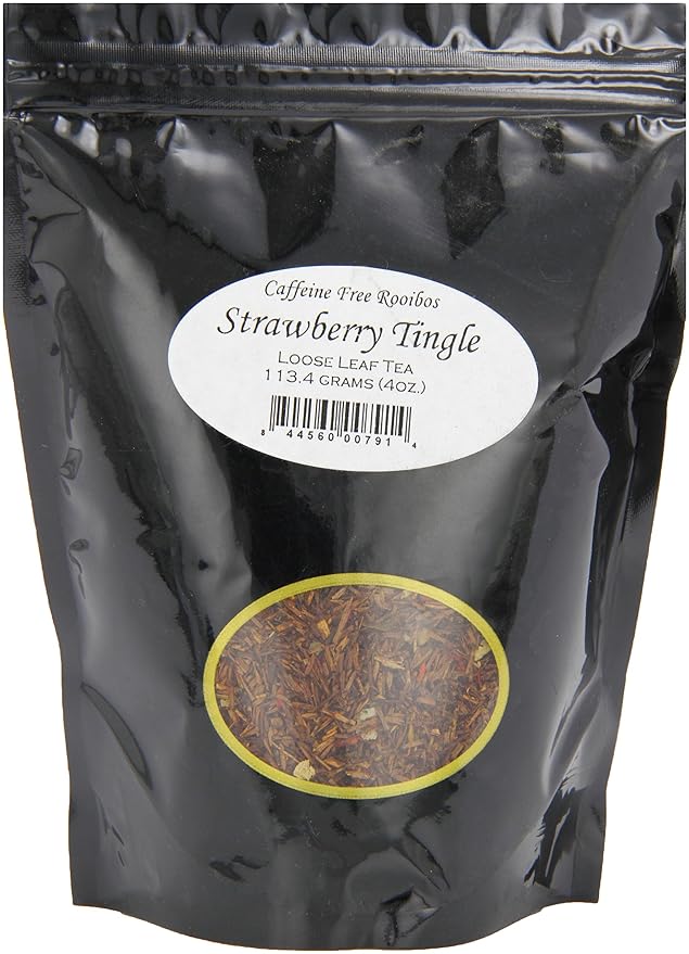 English Tea Store Loose Leaf, Strawberry Tingle Rooibos Tea Pouches, 4 Ounce