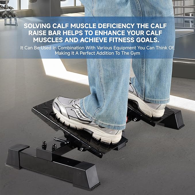 leikefitness Height Adjustable Standing Calf Raise Machine for Calf Stretching, Squat, Foot Stretch, Anti-Slip Slant Board