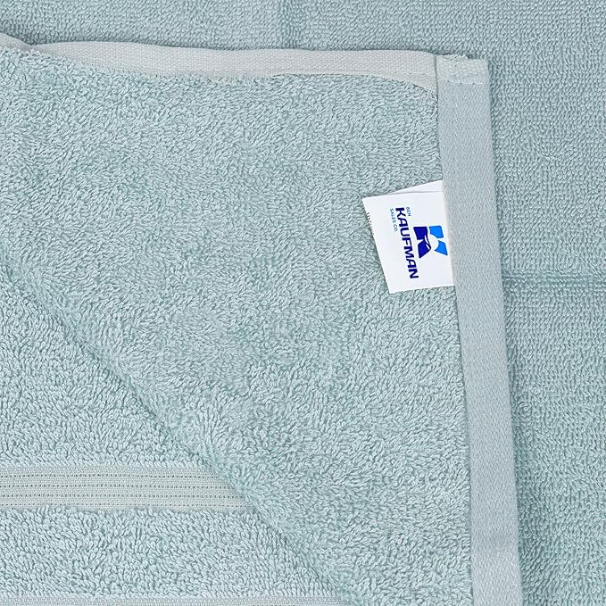 Kaufman - Premium Hand Towels Set for Bathroom, Spa, Gym, and Face Towel 100% Cotton Ring Spun, Ultra Soft Feel and Highly Absorbent Towels (Aqua, 36-PK)
