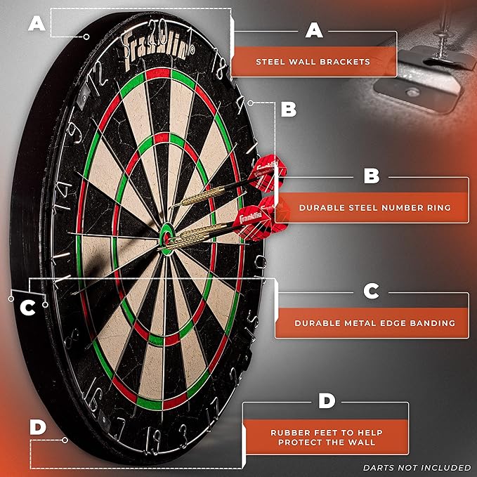 Franklin Sports Professional Dartboard - 18" Regulation Size