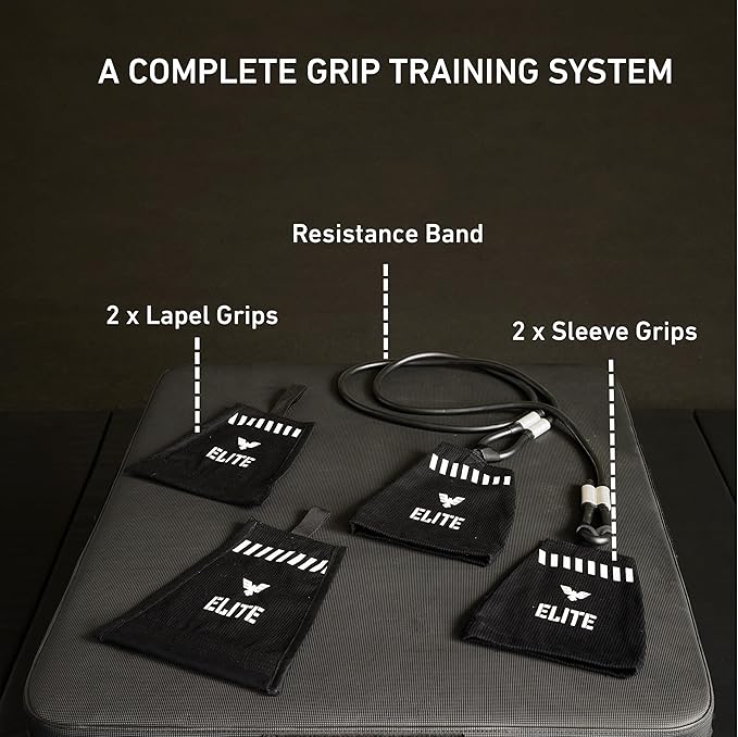 Elite Sports Jiu Jitsu Grip Trainer Simulate Gi - Resistance Band Grip Strength Trainer for BJJ MMA Judo & Grappling Training
