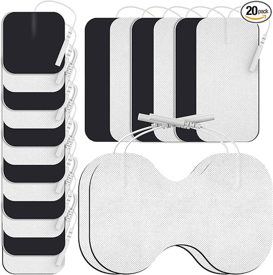 DOMAS TENS Unit Electrode Pads (XL) - 4x6 Inch for Back Pain Relief- Compatible with TENS 7000 and Other 2mm Pin Units - Reusable & Latex-Free