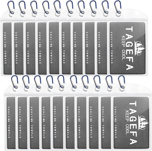 Cooling Towels 20 Pack, 40"x 12" Cooling Rags Neck Wraps for Sports with Carrying Pouch, Gym Cooling Neck Towels for Hor Weather, Sweat, Fitness, Travel