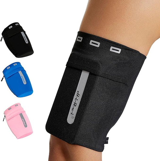 HiRui Running Armband Sleeve Universal Sports Armband Cell Phone Holder Armband for Exercise Workout, Compatible with iPhone 16/15/14/13/Plus/Pro Samsung Galaxy All Phones (S, Black)