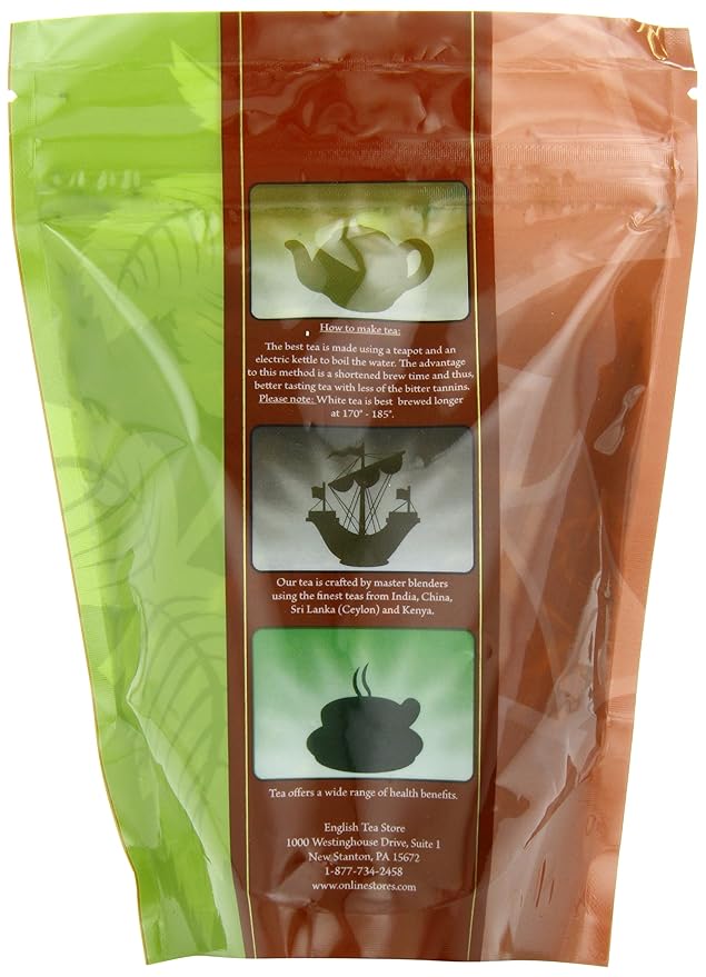 English Tea Store Organic Monks Blend Black Loose Leaf Tea Pouches - 4oz | Fruity Pomegranate Vanilla Grenadine Caramel Notes | Ethical Tea Partnership