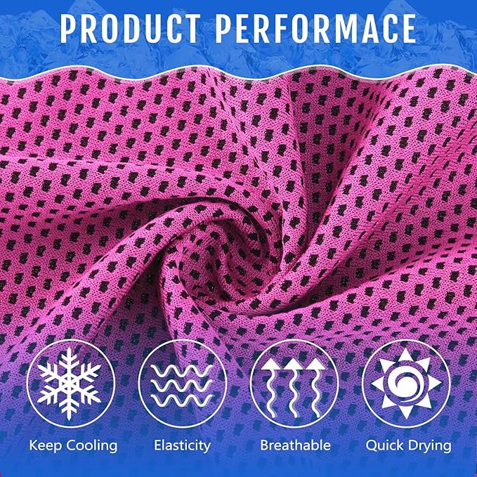 Hosuly 30 Pack Cooling Towels, 40"x12" Ice Breathable Soft Chilly Sweat Rag Microfiber Workout Rags for Gym Cooling Towels for Neck and Face for Yoga Golf Sport Running