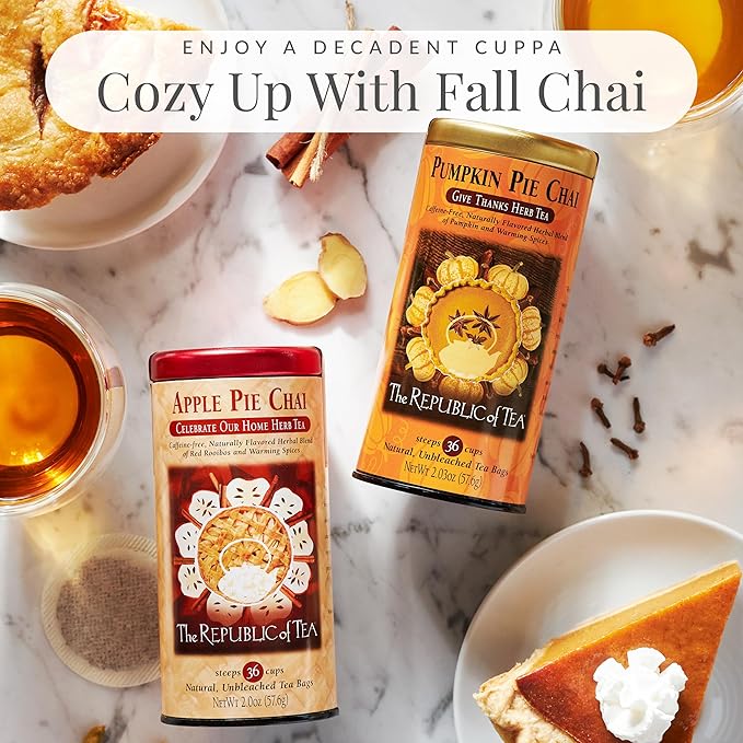 The Republic of Tea - Apple Pie Chai Herbal Tea, 36 Tea Bags