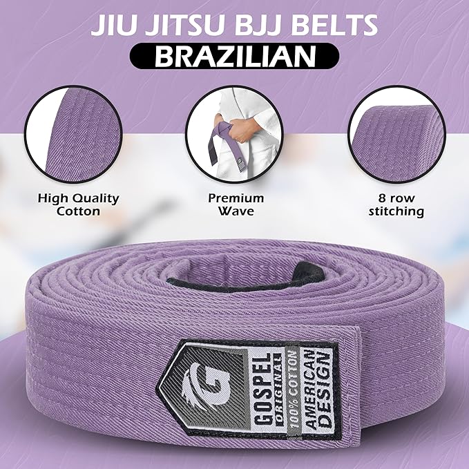 GOSPEL Vintage Series BJJ Belt for Men & Women | Brazilian Jiu Jitsu Belt with Vintage Colors