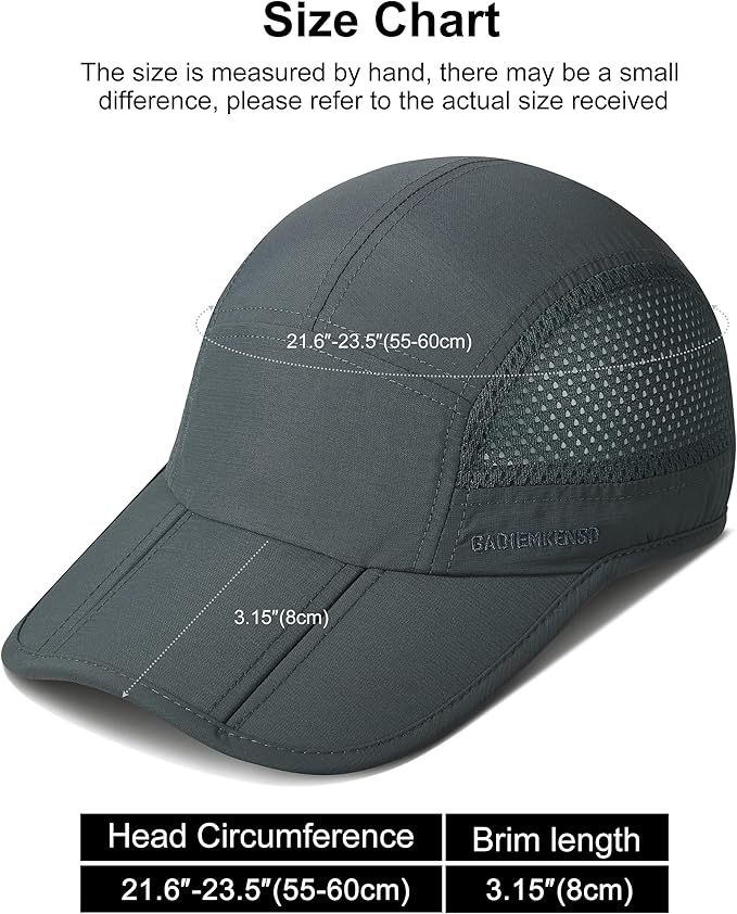 GADIEMKENSD Mens Folding Outdoor Hat Long Brim UPF 50+ Sun Protection