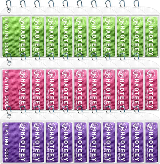 Cooling Towels Pack of 30, 40"*12" Neck Cool Towel Bulk, Cold Towels for Neck and Face, Cooling Rags Sports Towel for Hot Weather, Running, Soccer, Yoga, Gym, Golf