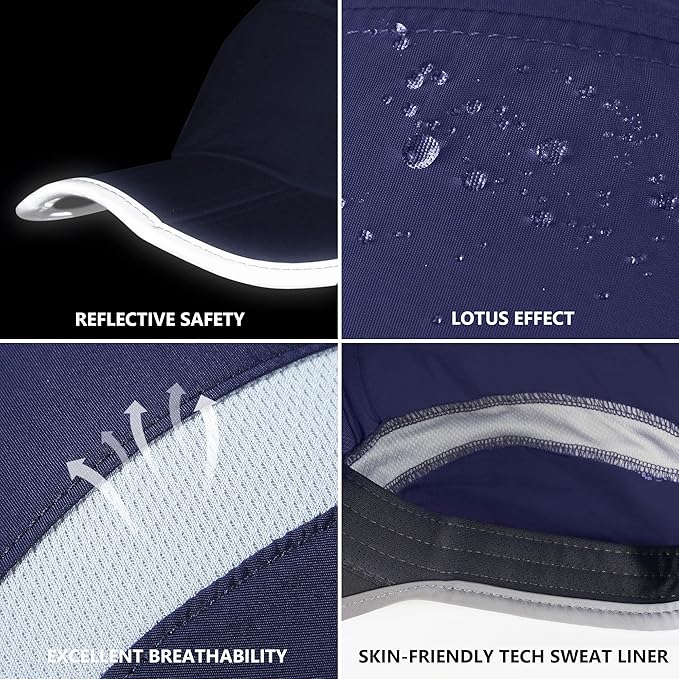 GADIEMKENSD Reflective Folding Outdoor Hat Unstructured Design UPF 50+ Sun Protection Sport Hats for Womens and Mens