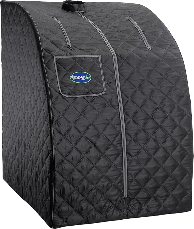 Durasage Lightweight Portable Personal Steam Sauna Spa for Relaxation at Home, 60 Minute Timer, 800 Watt Steam Generator, Chair Included (Black)