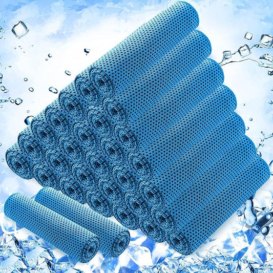 Hosuly 30 Pack Cooling Towels, 40"x12" Ice Breathable Soft Chilly Sweat Rag Microfiber Workout Rags for Gym Cooling Towels for Neck and Face for Yoga Golf Sport Running