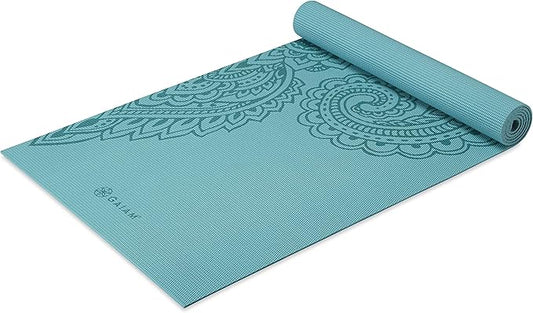 Gaiam Yoga Mat - Premium 5mm Print Thick Non Slip Exercise & Fitness Mat for All Types of Yoga, Pilates & Floor Workouts (68" x 24" x 5mm)