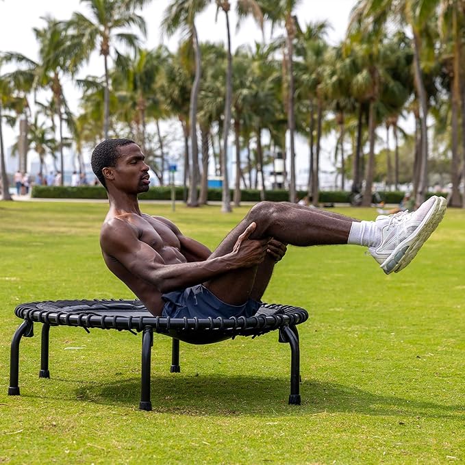 JumpSport 350 PRO Indoor Heavy Duty Fitness Trampoline, 39-inch | 36 Premium EnduroLast 4 Elastic Cords | Customized Bounce with 7 Settings | 300 lb Wt. Rating | 60-Day Free Trial to 350+ Videos