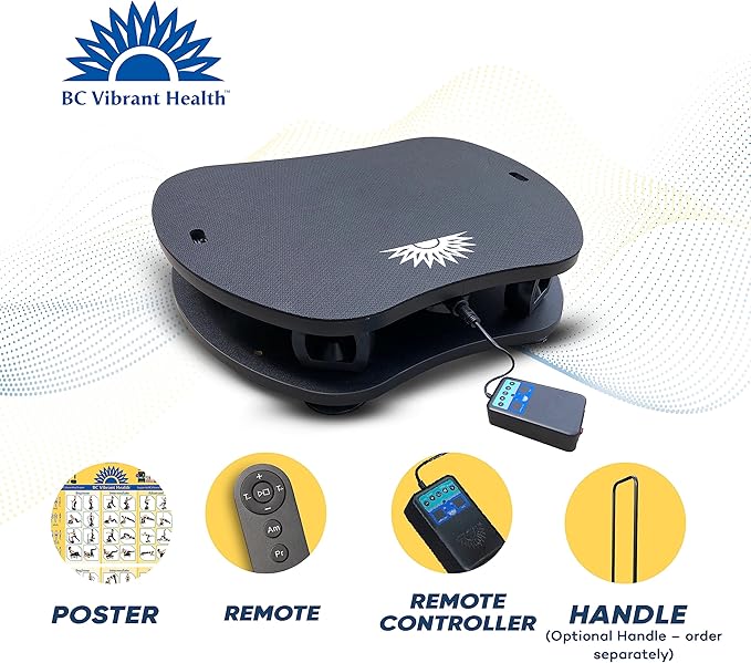 Vibration Plate Exercise Machine Ultimate Vibe with Workout Poster - Whole Body Vibrating Plate Exercise Machine with Resistant Bands – Remote Control Included