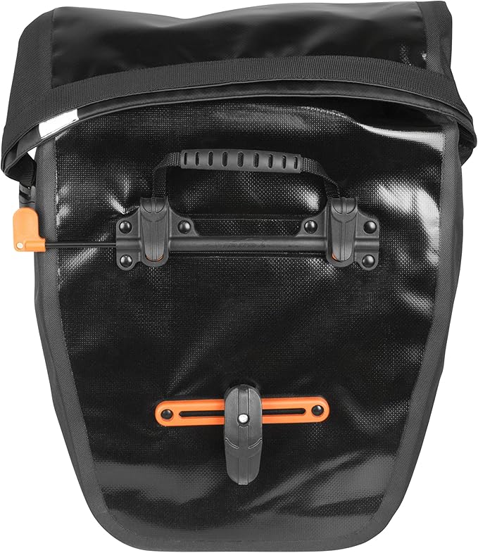 Ibera Panniers Bike Bags 30L (Pair) - Waterproof & with Quick Release/Clip-On System - Bike Saddle Bags For Rear Rack with Rain Cover & 19.8 lbs Capacity - Saddle Bag Bicycle Fits Most Racks (Black)