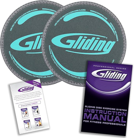 Gliding Discs for Working Out - Exercise Sliders for Carpet & Hardwood Floors 1 Pair, Authentic Workout Sliders Disc for Full Body Resistance Workout, Includes 4 Streaming Video Workouts