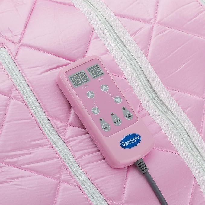 Durasage Personal Ultra Low EMF Portable Infrared Sauna Spa for Home – Detox, Relaxation, 30-Min Timer, Handheld Remote, Heated Footpad, and Chair (Light Pink)